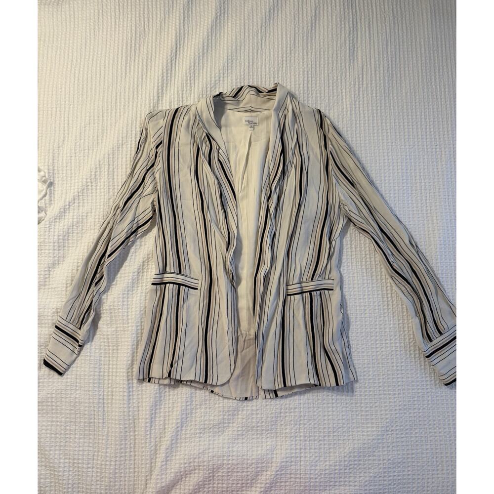 Madison & Berkeley Blazer Striped Brown Beige Cream Office Academia Gilmore Girl